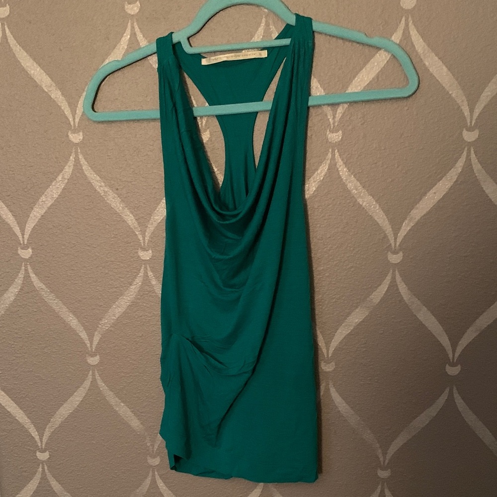 Teal Sleeveless Drape Top